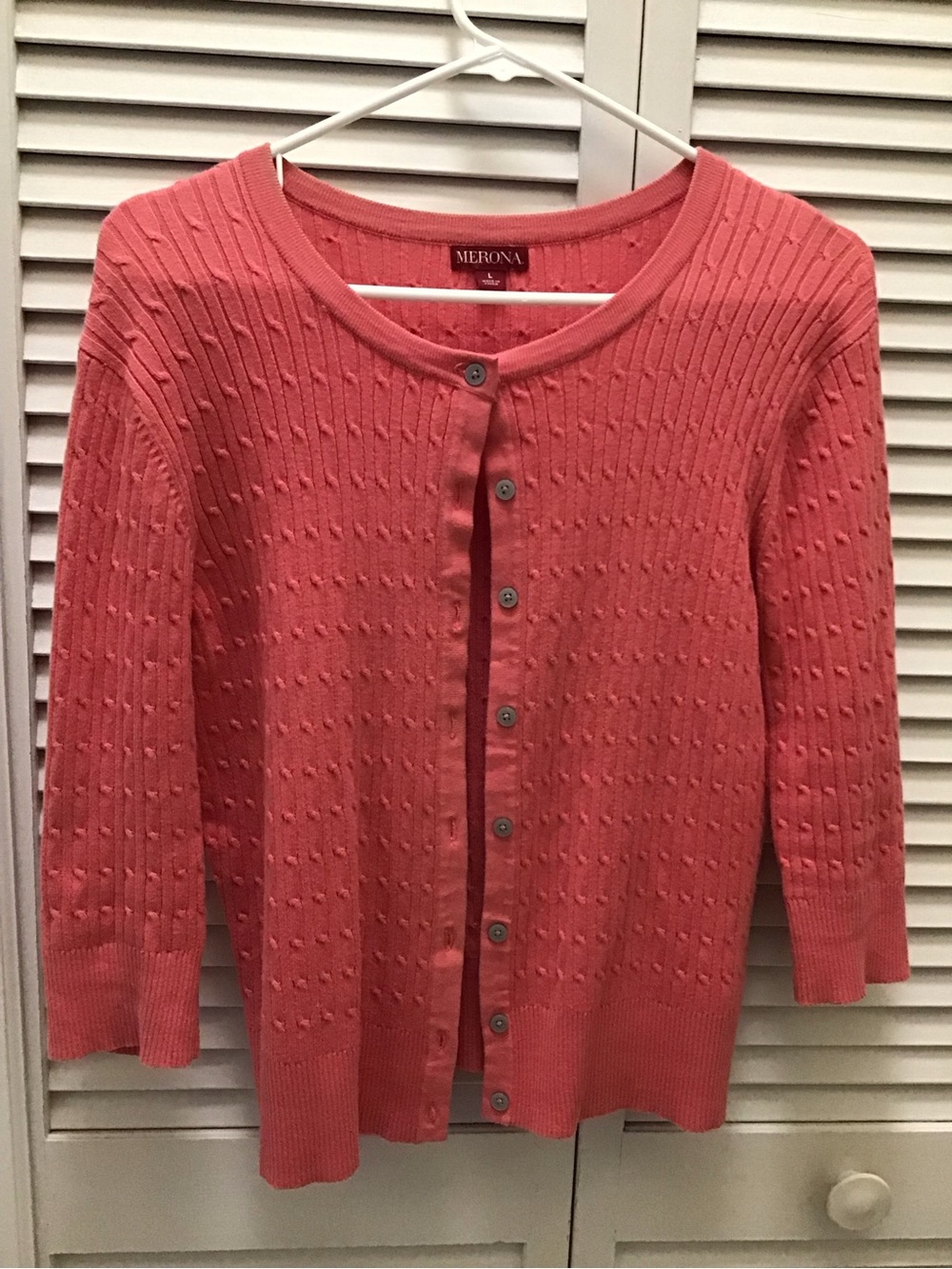 Merona Coral Pink Button-Front Cardigan